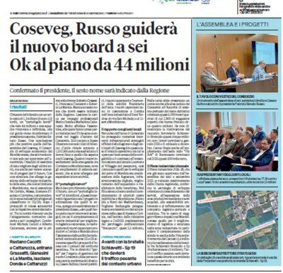 COSEVEG: Fabrizio Russo guiderà il nuovo Board. Assemblea dei Soci in seduta ordinaria e straordinaria dd 15.05.2026