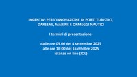 Incentivi per l'innovazione di porti turistici, darsene, marine e ormeggi nautici