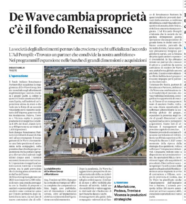 Informazioni dalla aziende – DE WAVE area industriale Lisert – Monfalcone