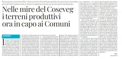 NELLE MIRE DEL COSEVEG I TERRENI PRODUTTIVI ORA IN CAPO AI COMUNI